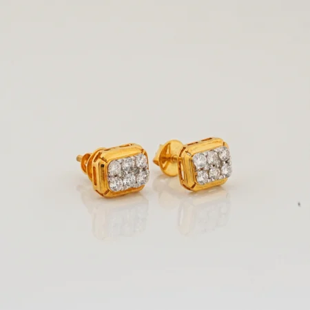 Noorika - Gold Diamond Cluster Stud Earrings