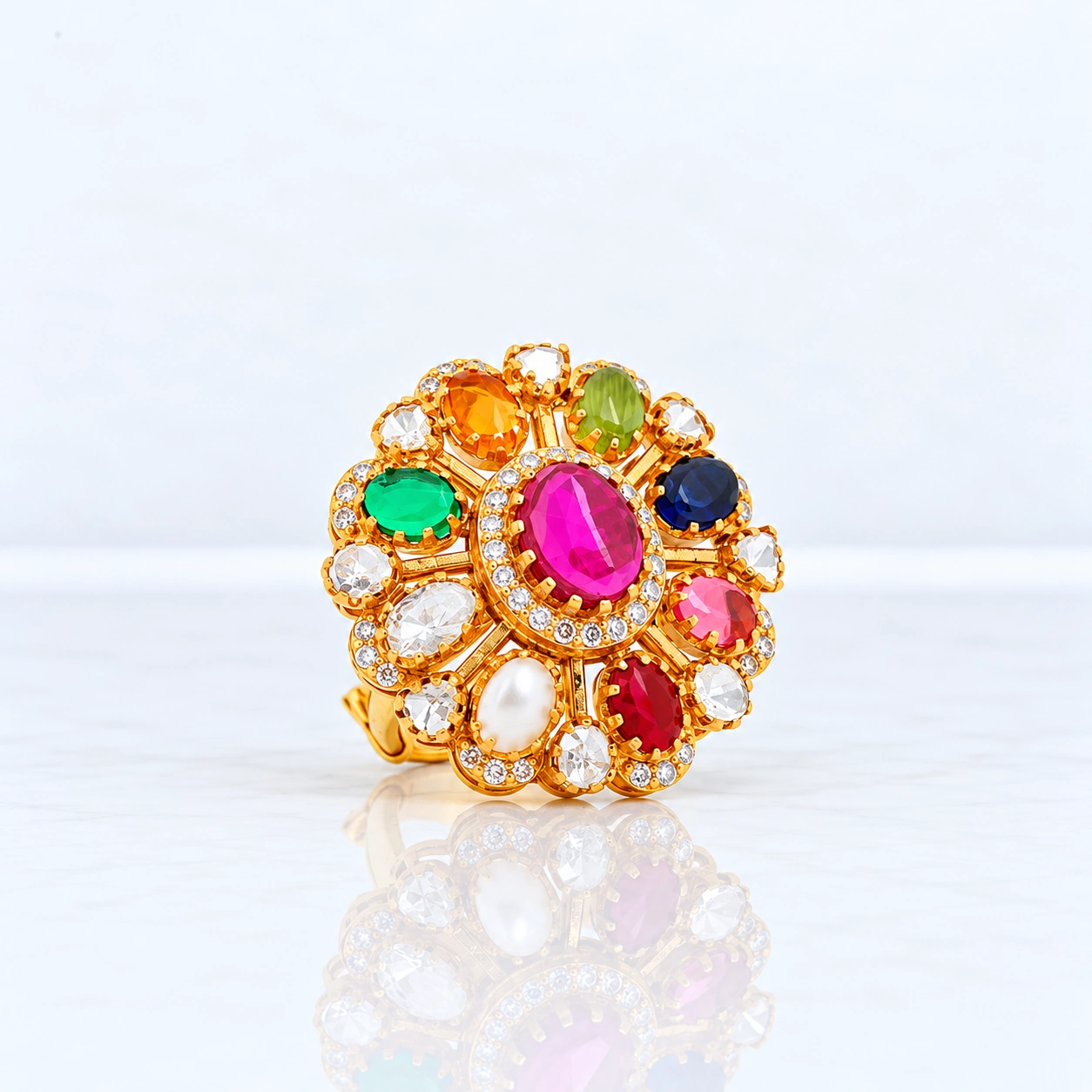 Ratna Darbar Floral Statement Ring - Image 2